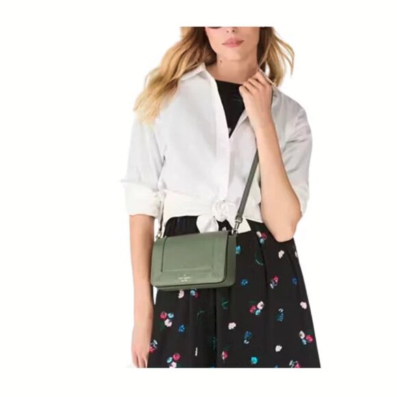 Kate Spade Lena Mini Flap Pebbled Leather Crossbody Purse Romaine - Retail $299 - Picture 6 of 6